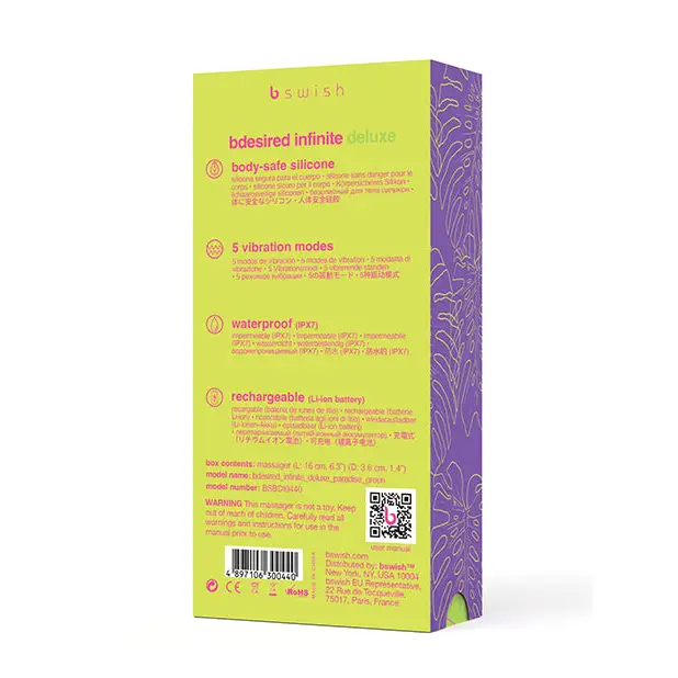 Bdesired Infinite Deluxe Paradise Vibrator - Green