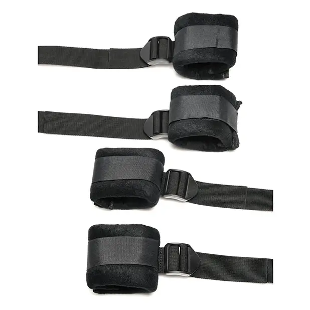 Bedroom Bliss Lover’s Bed Restraint System - Black - Bondage Blindfolds & Restraints