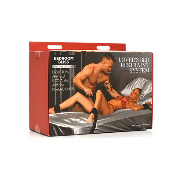 Bedroom Bliss Lover’s Bed Restraint System - Black - Bondage Blindfolds & Restraints