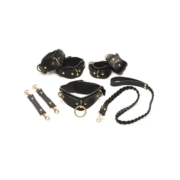 Bedroom Bliss Lover’s Restraint Set - Black - Bondage Blindfolds & Restraints