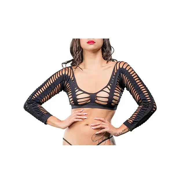 Beverly Hills Naughty Girl Crotchless All Over Straps Mesh Leggings Black O/S - Lingerie - Packaged
