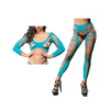 Beverly Hills Naughty Girl Crotchless Side Straps Leggings Turquoise O/S - Lingerie - Packaged