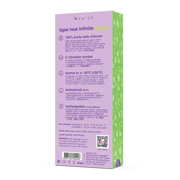 Bgee Infinite Deluxe Heat Vibrator - Sweet Lavender
