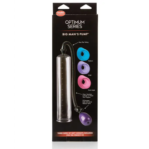 Big Man’s Pump 12’’ w/3 Sized Sleeves - Clear - Penis Enhancement
