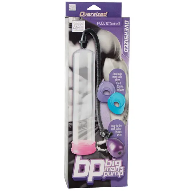 Big Man’s Pump 12’’ w/3 Sized Sleeves - Clear - Penis Enhancement