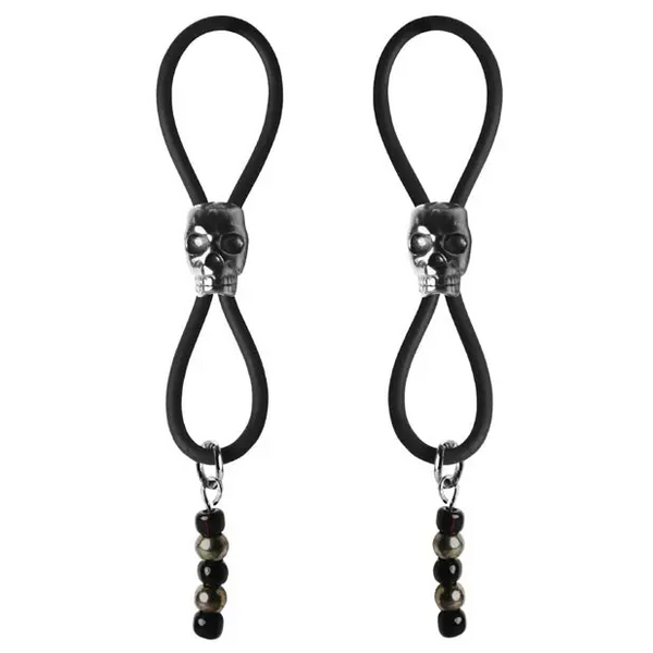Bijoux de Nip Nipple Halos Black Skull Slider - Black/Silver - Bondage Blindfolds & Restraints