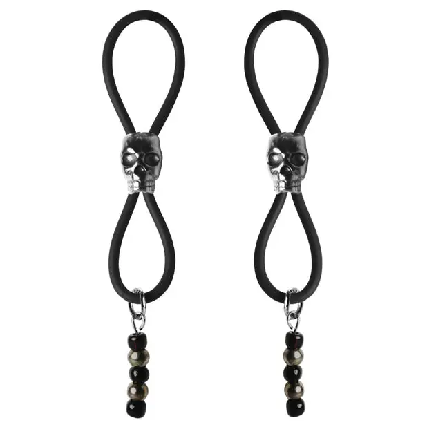 Bijoux de Nip Nipple Halos Black Skull Slider - Black/Silver - Bondage Blindfolds & Restraints