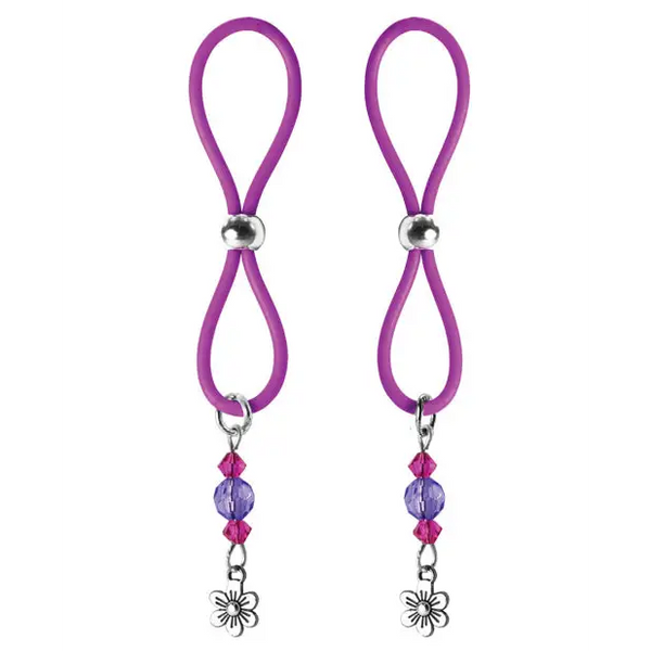 Bijoux de Nip Nipple Halos Flower Charm - Purple - Bondage Blindfolds & Restraints