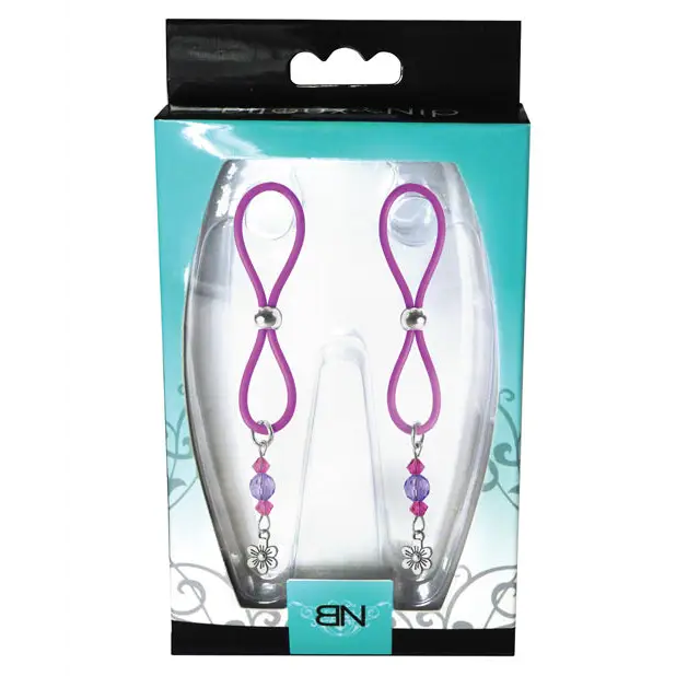 Bijoux de Nip Nipple Halos Flower Charm - Purple - Bondage Blindfolds & Restraints