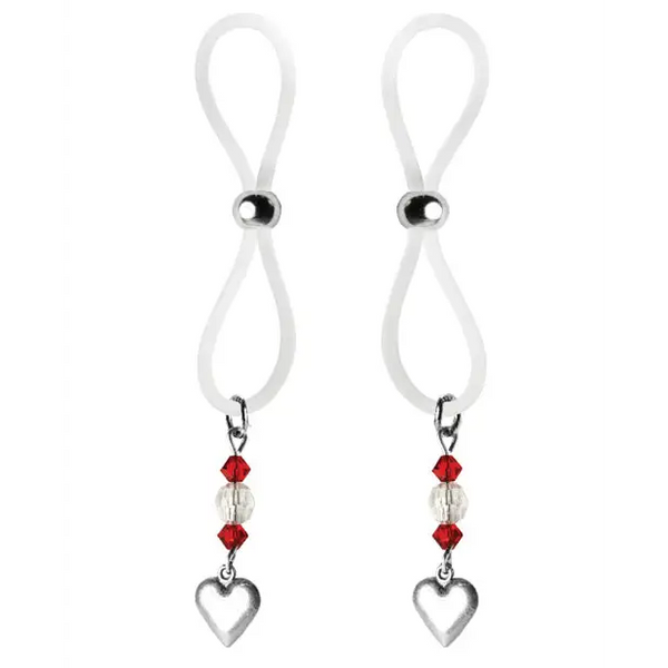 Bijoux de Nip Nipple Halos Heart Charm - Red/Clear - Bondage Blindfolds & Restraints