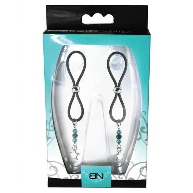 Bijoux de Nip Nipple Halos Star Charm - Turquoise/Black - Bondage Blindfolds & Restraints