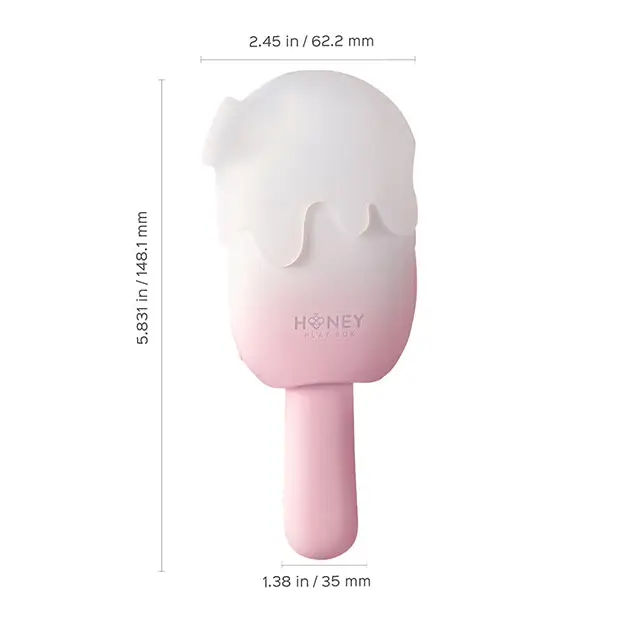 Bite Me Sucking Tapping & Vibrating Cream Pop Stimulator - Pink/White - Stimulators