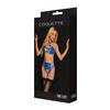 Black Label Underwire Bra w/Choker Garterbelt & G-String Blue O/S - Lingerie - Packaged