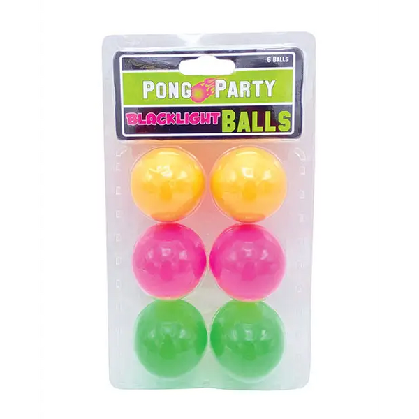 Black Light Pong Balls - Asst. Colors Pack of 6 - Games for Parties