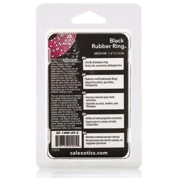 Black Rubber Ring - Medium - Penis Enhancement