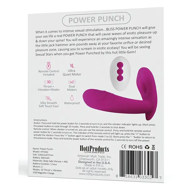Bliss Power Punch Thrusting Vibe - Vibrators