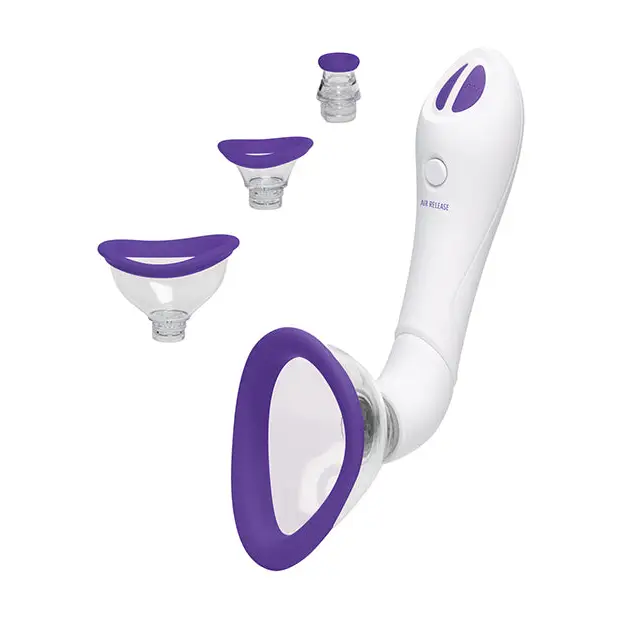 Bloom Intimate Body Automatic Vibrating Rechargeable Pump - Purple/White - Stimulators