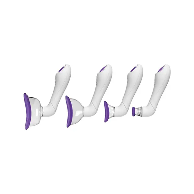 Bloom Intimate Body Automatic Vibrating Rechargeable Pump - Purple/White - Stimulators