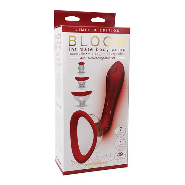 Bloom Intimate Body Automatic Vibrating Rechargeable Pump Limited Edition - Red - Stimulators