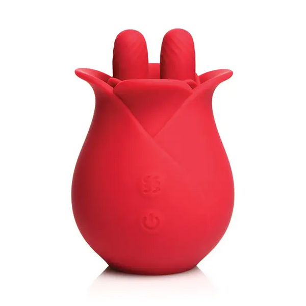 Bloomgasm The Rose Fondle 10X Massaging Clit Stimulator - Red - Stimulators