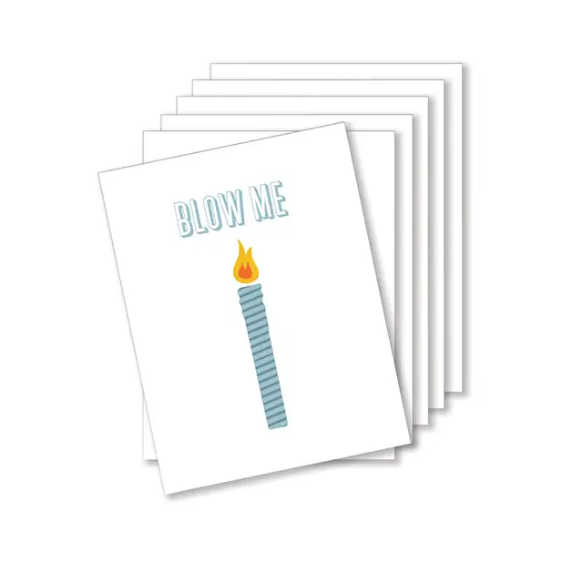 Blow Me Birthday Naughty Greeting Card - Pack Of 6 - Bachelorette & Party Supplies