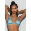 Blue Crystal Black Light Dancewear Tri Bra Blue O/S - Lingerie - Hanging