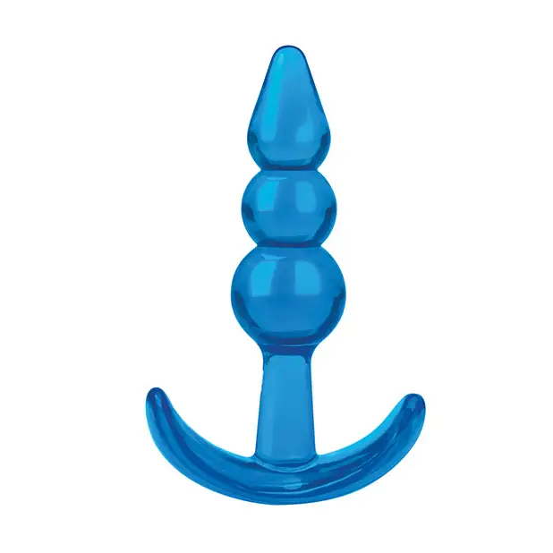 Blue Line C & B 3.75’’ Beginners Beaded Plug - Jelly Blue - Anal Products
