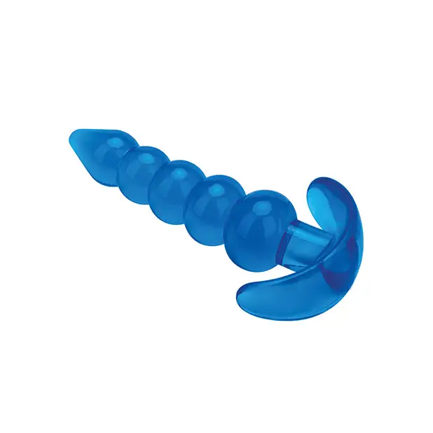 Blue Line C & B 4.5’’ Beaded Plug - Jelly Blue Medium - Anal Products