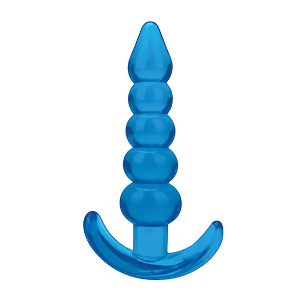 Blue Line C & B 4.5’’ Beaded Plug - Jelly Blue Medium - Anal Products