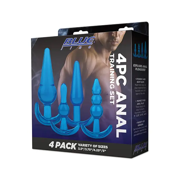 Blue Line C & B 4 pc Anal Training Set - Jelly Blue - Anal Products