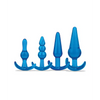Blue Line C & B 4 pc Anal Training Set - Jelly Blue - Anal Products