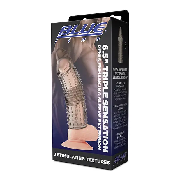 Blue Line C & B 6.5’’ Triple Sensation Penis Enhancing Sleeve Extension - Smoke - Penis Enhancement