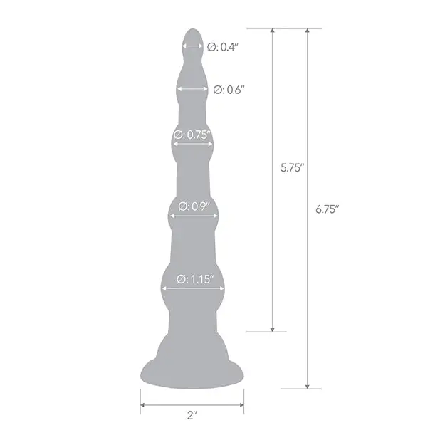 Blue Line C & B 6.75’’ Anal Beads w/Suction Base - Jelly Blue - Anal Products