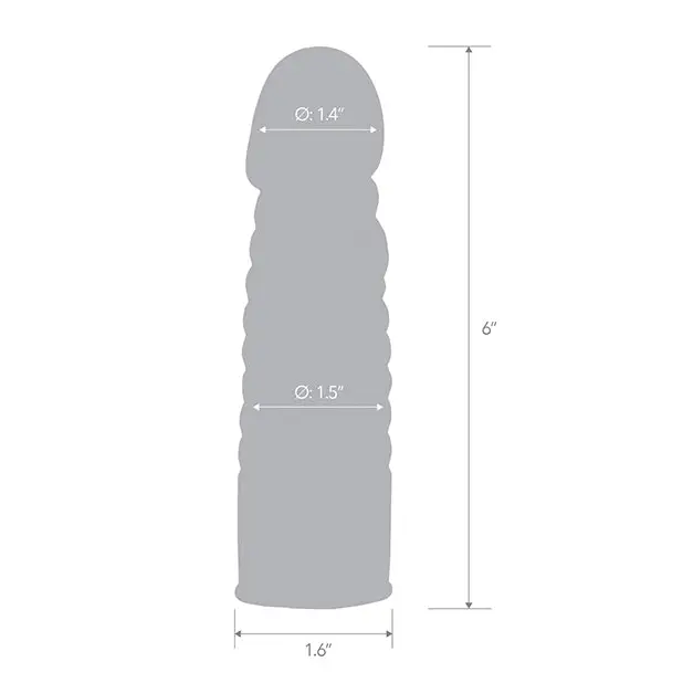 Blue Line C & B 6’’ Ribbed Realistic Penis Enhancing Sleeve Extension - Smoke - Penis Enhancement