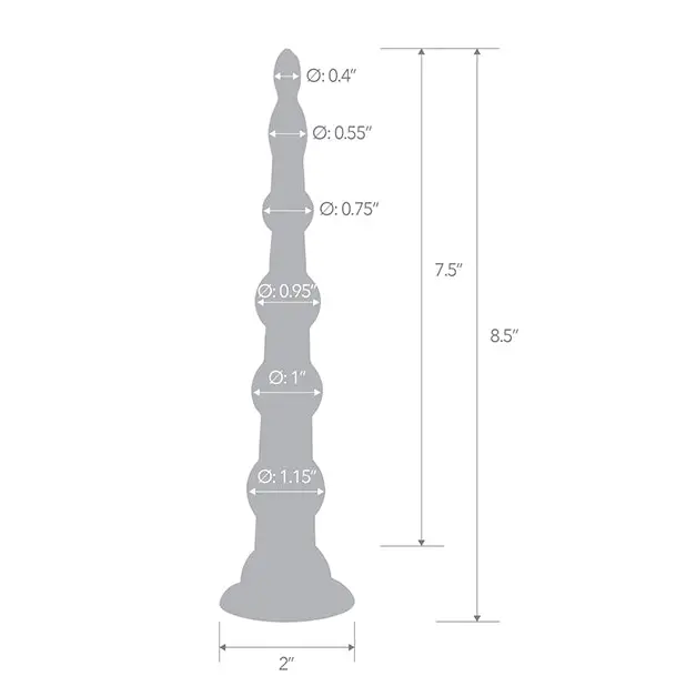 Blue Line C & B 8.5’’ Anal Beads w/Suction Base - Jelly Blue - Anal Products