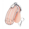 Blue Line Cock Cage w/Anal Stimulator - Silver - Bondage Blindfolds & Restraints