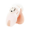 Blue Line Silicone Chastity Cage - White - Bondage Blindfolds & Restraints