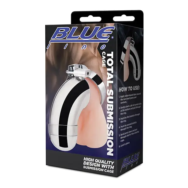 Blue Line Submission Cage - Silver - Bondage Blindfolds & Restraints
