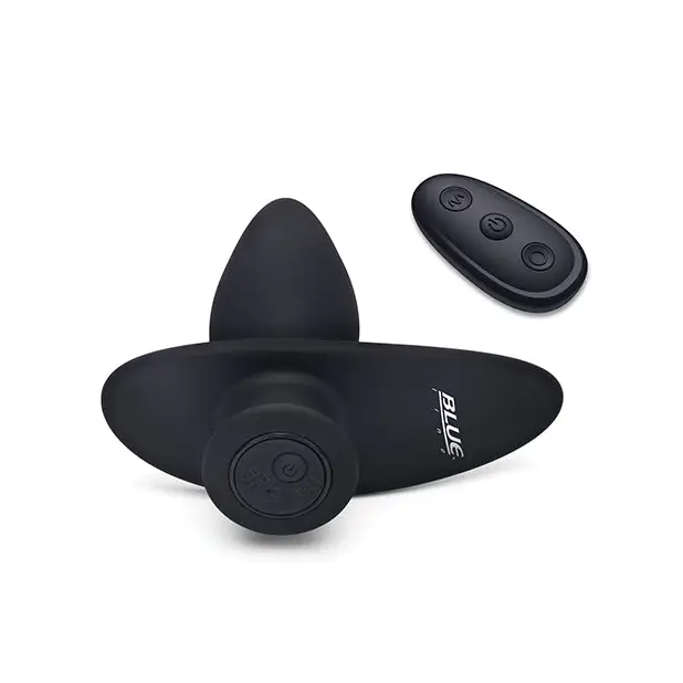 Blue Line Vibrating Anal Plug Pointer w/Remote - Black - Anal Products