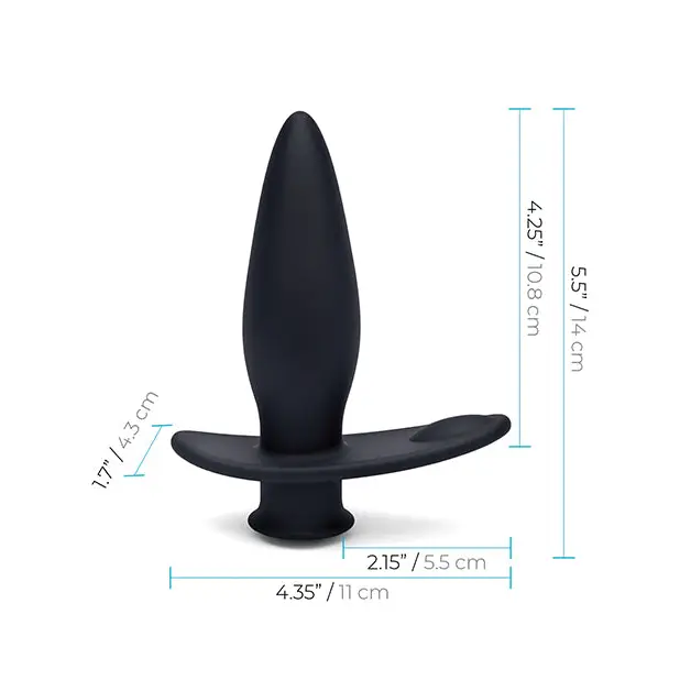 Blue Line Vibrating Anal Plug Pointer w/Remote - Black - Anal Products