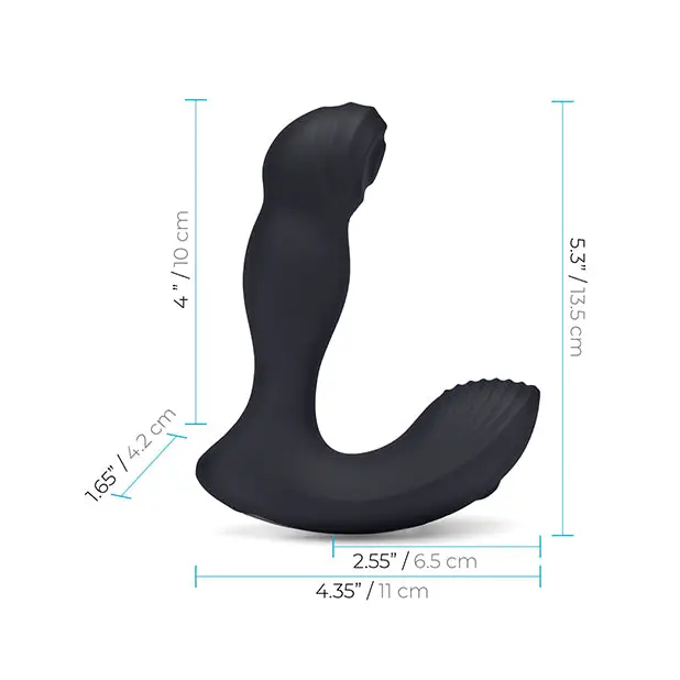 Blue Line Vibrating Prostate Thumper w/Remote - Black - Anal Products