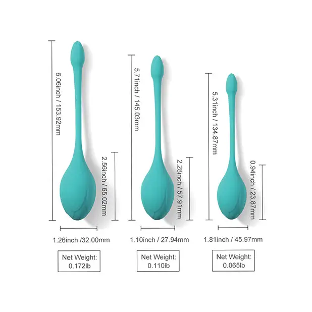 Bluebell Floral 3 Size & Weight Kegel Ball Exercise Set - Blue - Sexual Enhancers