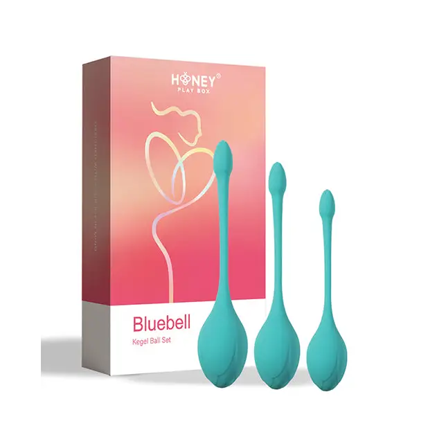 Bluebell Floral 3 Size & Weight Kegel Ball Exercise Set - Blue - Sexual Enhancers