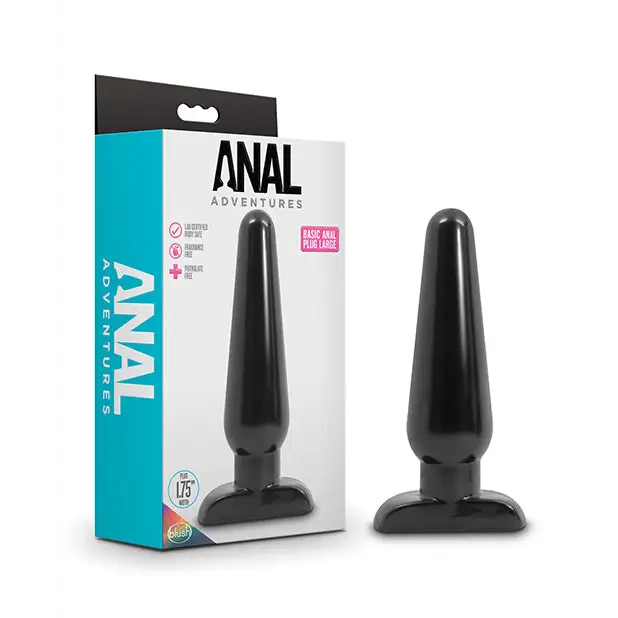 Blush Anal Adventures Basic Anal Plug - Large Black - Anal Products