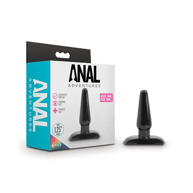 Blush Anal Adventures Basic Anal Plug - Small Black - Anal Products