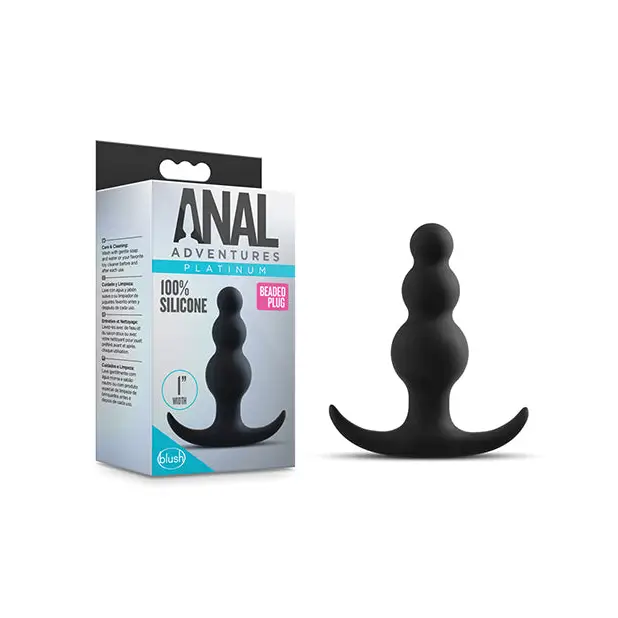 Blush Anal Adventures Beaded Plug - Black - Anal Products