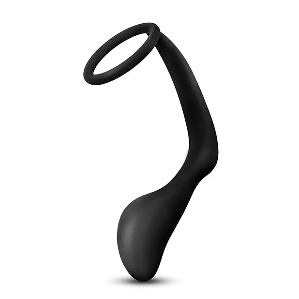 Blush Anal Adventures Cock Ring Plug - Black - Anal Products