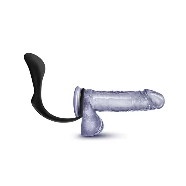 Blush Anal Adventures Cock Ring Plug - Black - Anal Products