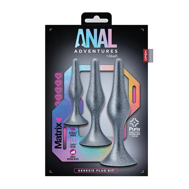Blush Anal Adventures Matrix Genesis Plug Kit - Silver - Anal Products