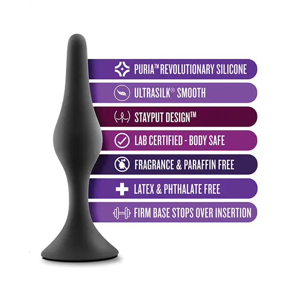 Blush Anal Adventures Platinum Silicone Beginner Plug Kit - Black - Anal Products